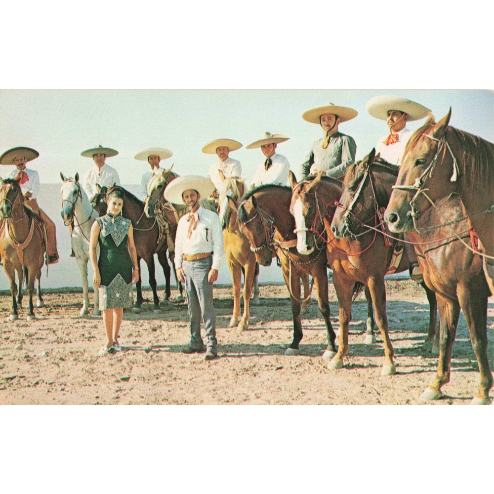 Vintage Los Charros Mexican Cowboys Postcard Tony Valdez Laredo Texas PN-01 - Picture 1 of 2